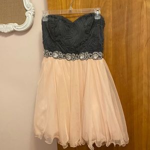 Gray and Light Orange homecoming dress